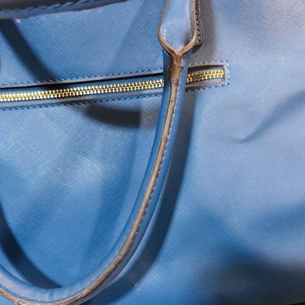 Kenneth Cole Reaction Blue Golf Purse Handbag Bag Roomy Double Handle Zip Clean - Picture 15 of 16
